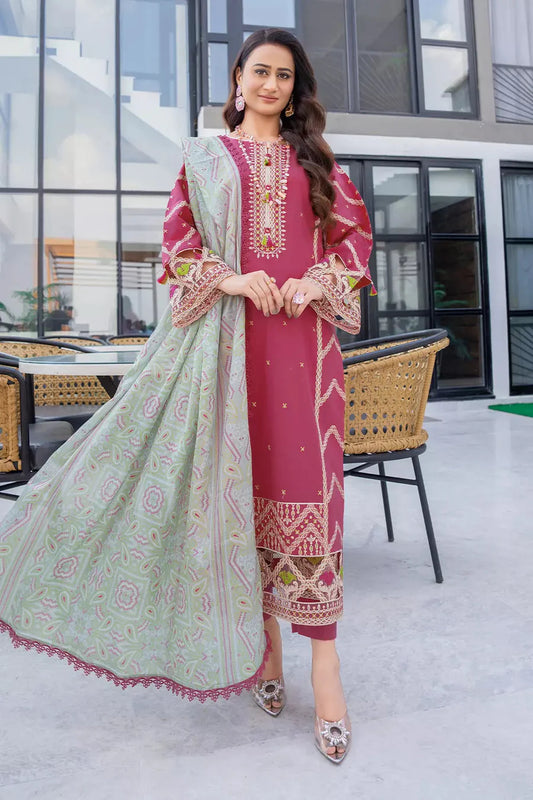 3PC Embroidered Unstitched Lawn Suit